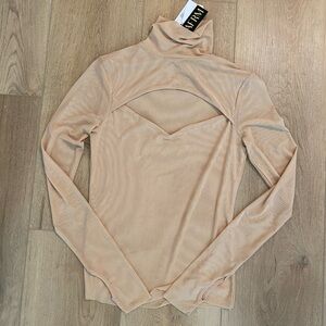 NWT Women's Beige Turtleneck Top